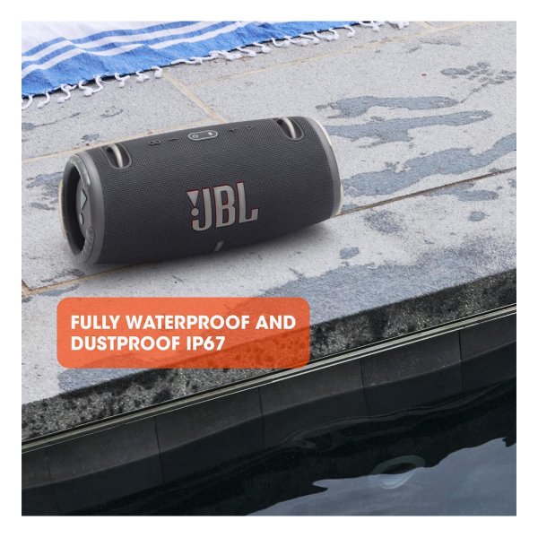 JBL Xtreme 3 - Portable Bluetooth Speaker, Powerful Sound and Deep Bass, IP67 Waterproof, 15 Hours of Playtime, Power bank, Party Boost for Multi-speaker Pairing (Black) JBL Xtreme 3 - Portable Bluetooth Speaker, Powerful Sound and Deep Bass, IP67 Waterproof, 15 Hours of Playtime, Power bank, Party Boost for Multi-speaker Pairing (Black)